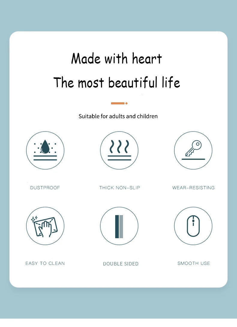 White PU Suede Desk Mat