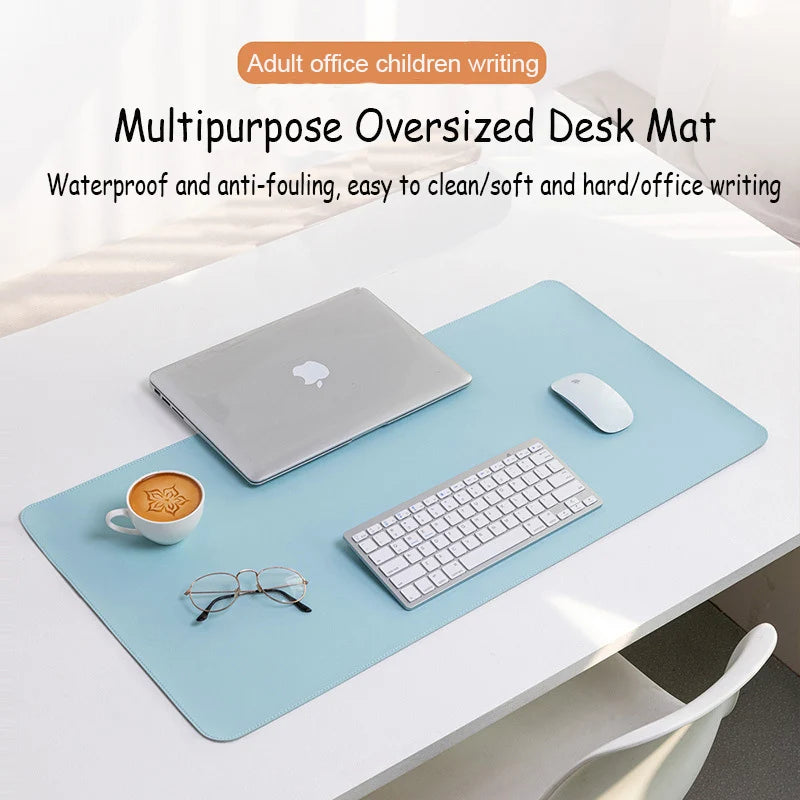 White PU Suede Desk Mat