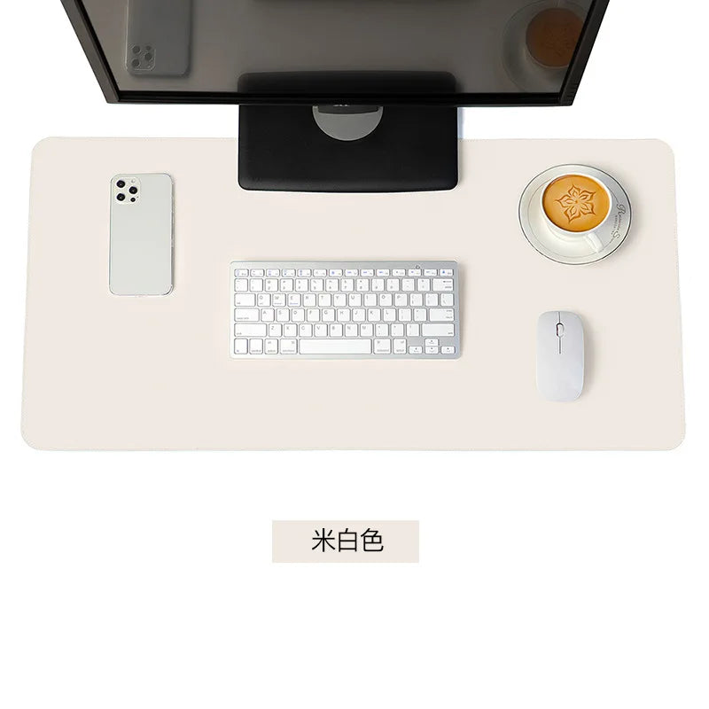 White PU Suede Desk Mat